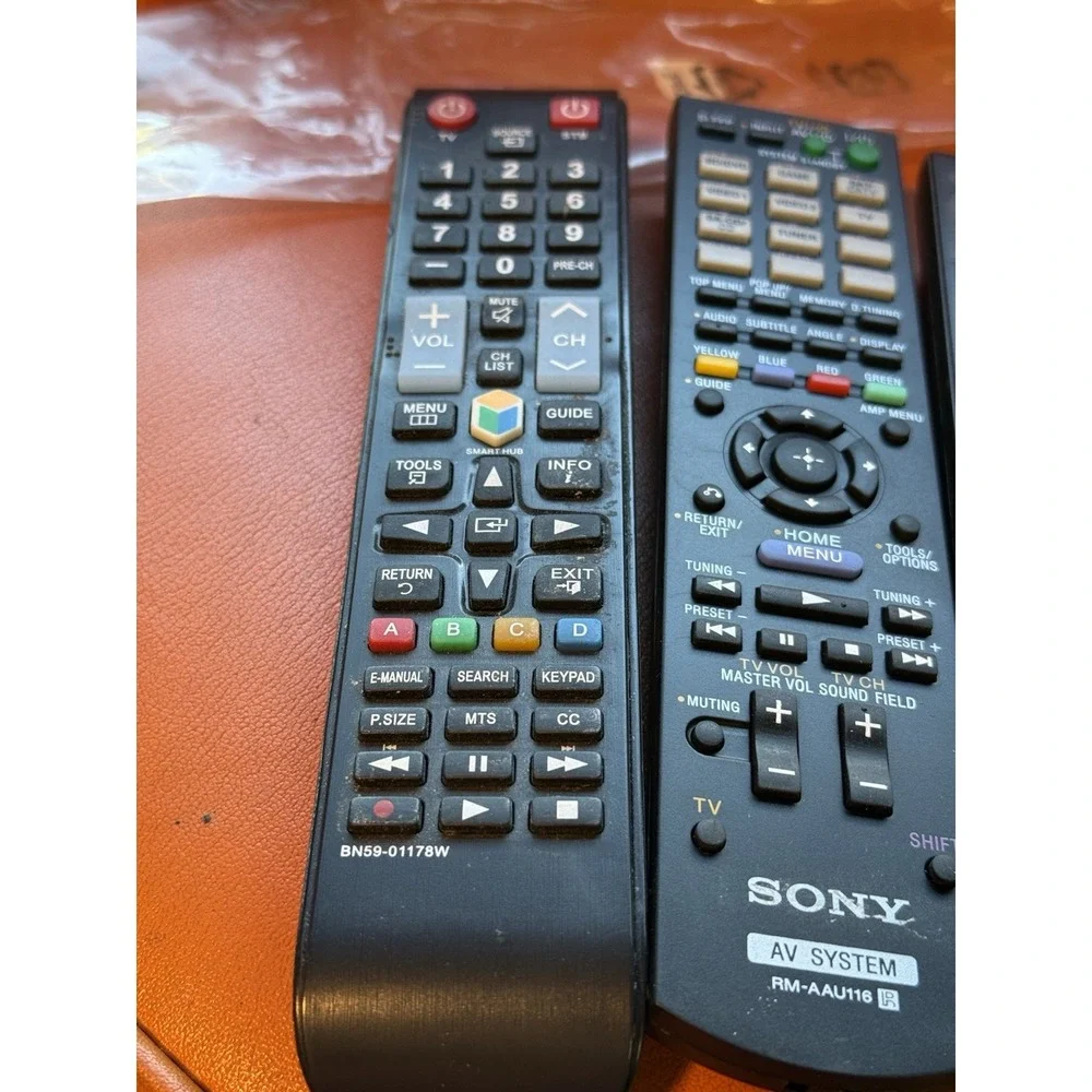 Lot Of 3 Remotes , Sony RM-AAU116, Samsung BN59-01178W, And RTM-B107A